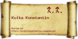 Kulka Konstantin névjegykártya